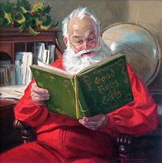 Image result for santa reading a book